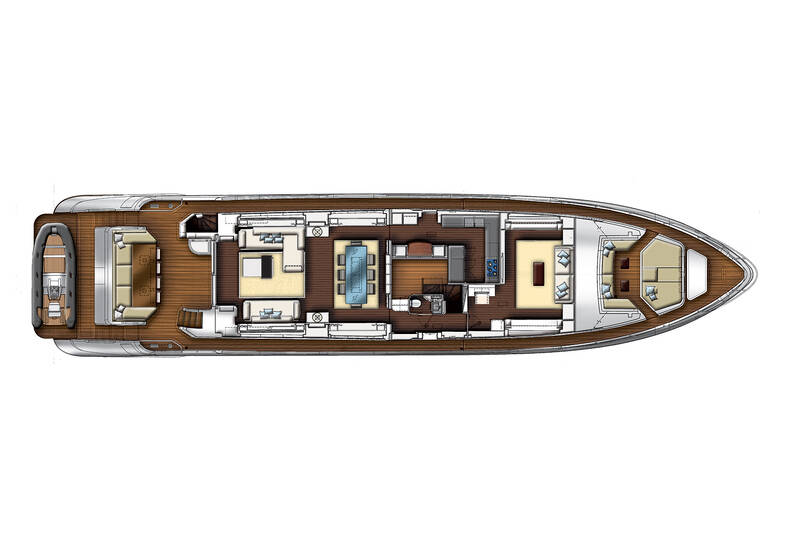 Главная палуба (Media room) Azimut Grande 100