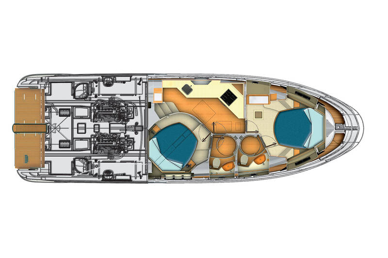 Нижняя палуба (2 каюты) Azimut Flybridge 45
