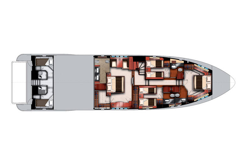 Нижняя палуба Azimut Flybridge 82