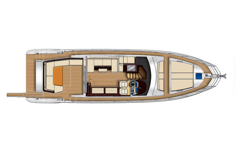 Главная палуба (2 кресла и диван по левому борту) Azimut 55S